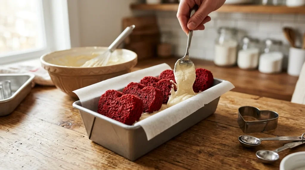 Hidden Heart Red Velvet & Vanilla Heart Loaf Cake 2 how-to-make-hidden-heart-loaf-cake