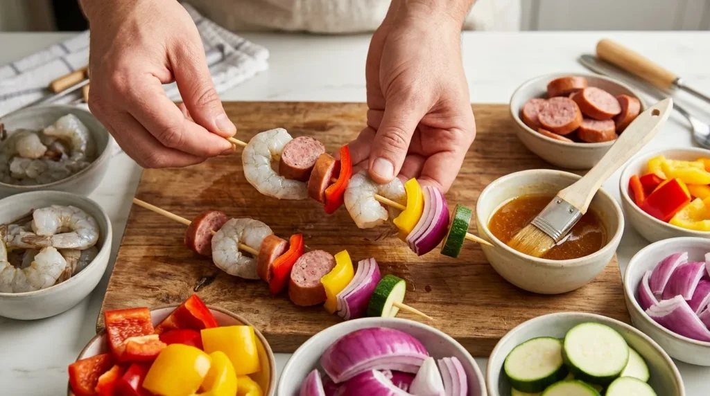 Honey Butter Shrimp & Sausage Skewers 2 how-to-make-honey-butter-shrimp-sausage-skewers