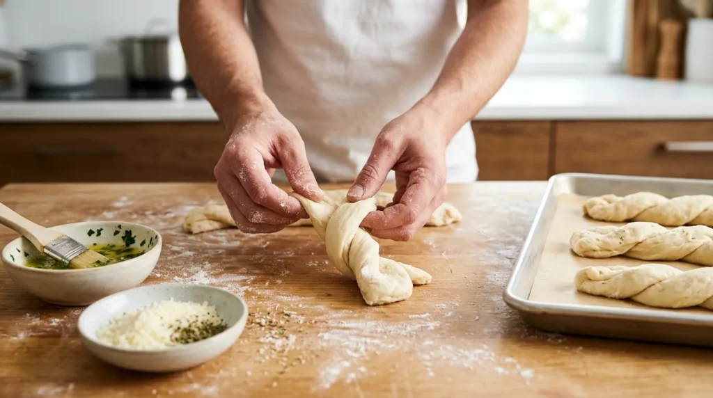 Twisted Garlic Parmesan Breadsticks 2 how-to-shape-twisted-garlic-parmesan-breadsticks
