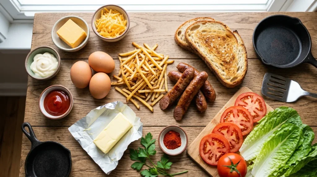 how-to-make-sausage-shoestring-fries-egg-sandwich