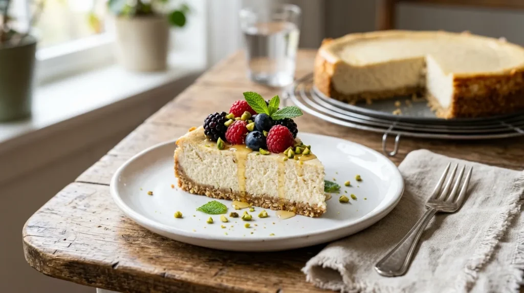 High Protein Cheesecake 3 5-ingredient-high-protein-cheesecake-with-fresh-berries