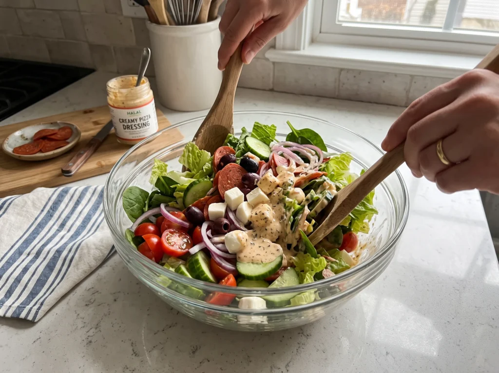 how-to-make-pizza-salad-wraps