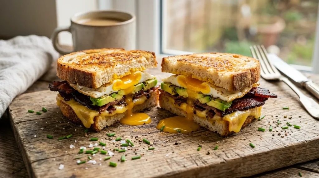 Crispy Bacon and Avocado Breakfast Sandwich with Runny Egg 3 breakfast-sandwich-with-runny-egg-and-avocado