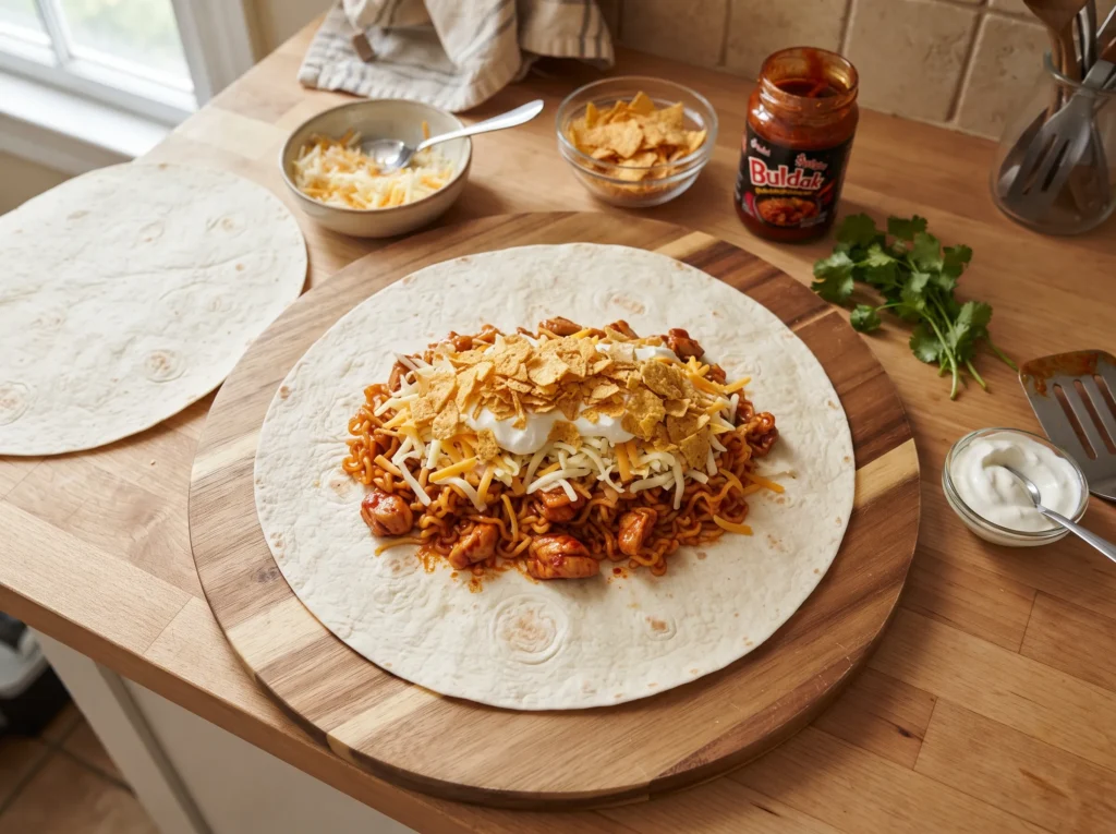 Cheesy Buldak Crunchwrap 2 how-to-make-cheesy-buldak-crunchwrap