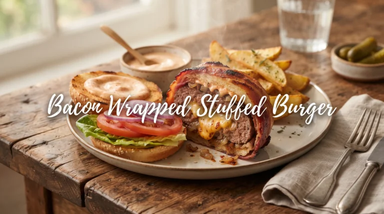 air-fryer-bacon-wrapped-stuffed-burger