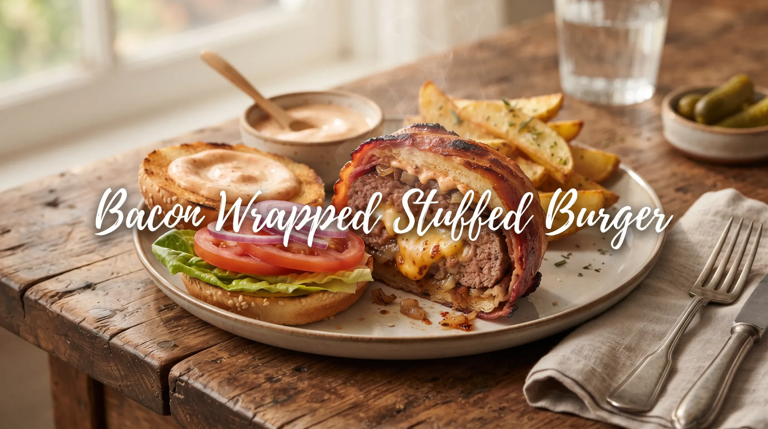 air-fryer-bacon-wrapped-stuffed-burger