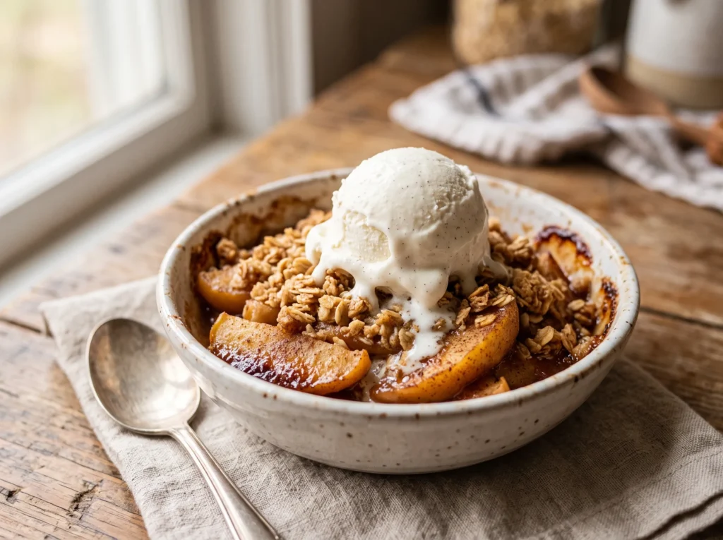 air-fryer-baked-cinnamon-apples-with-vanilla-ice-cream