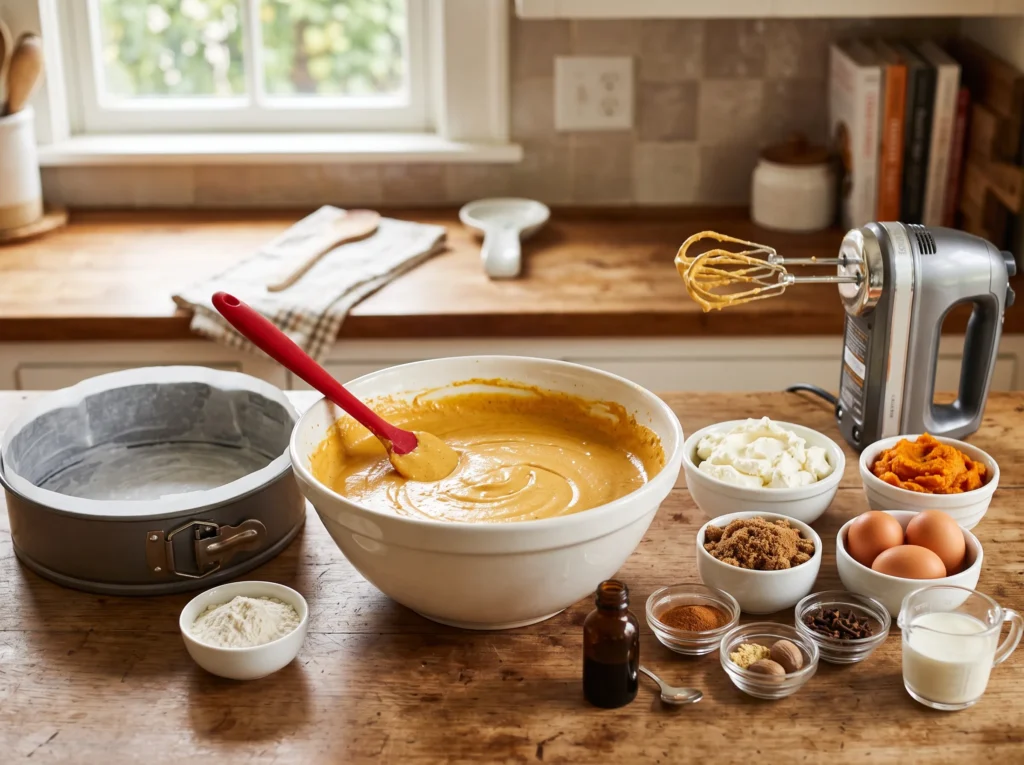 Baked Crustless Pumpkin Cheesecake with Whipped Cream 2 how-to-make-crustless-pumpkin-cheesecake