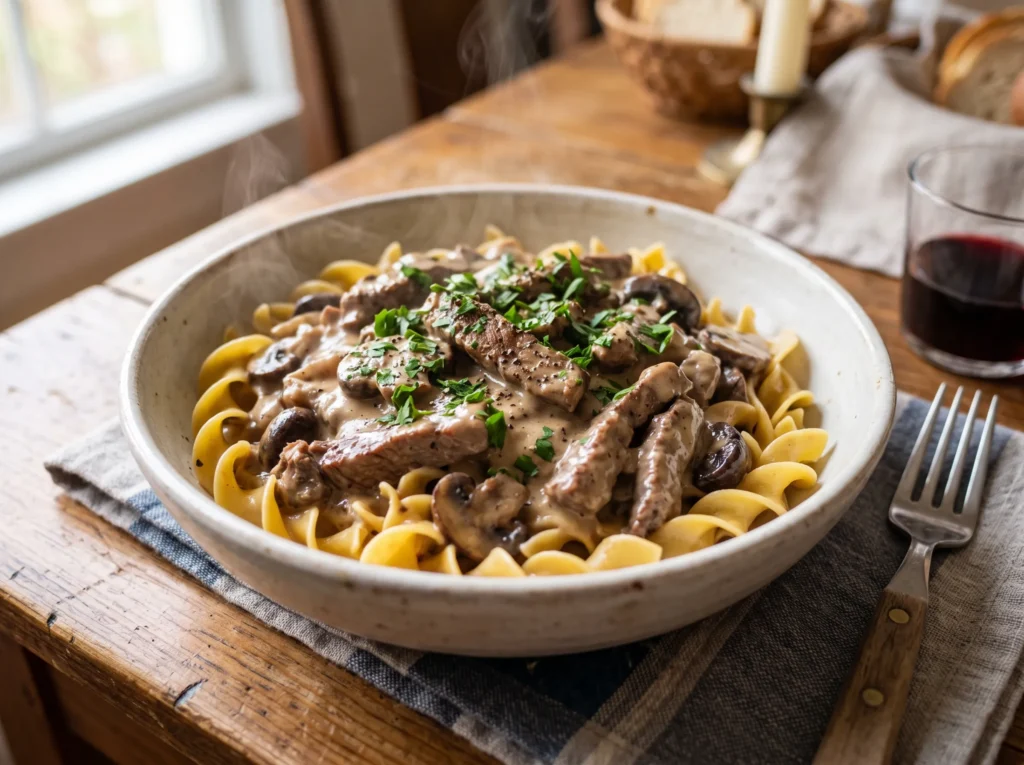 Creamy Beef Stroganoff 3 beef-stroganoff-with-egg-noodles