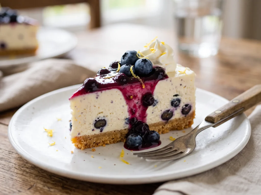No-Bake Blueberry Cheesecake Cake 3 no-bake-blueberry-cheesecake-cake-slice