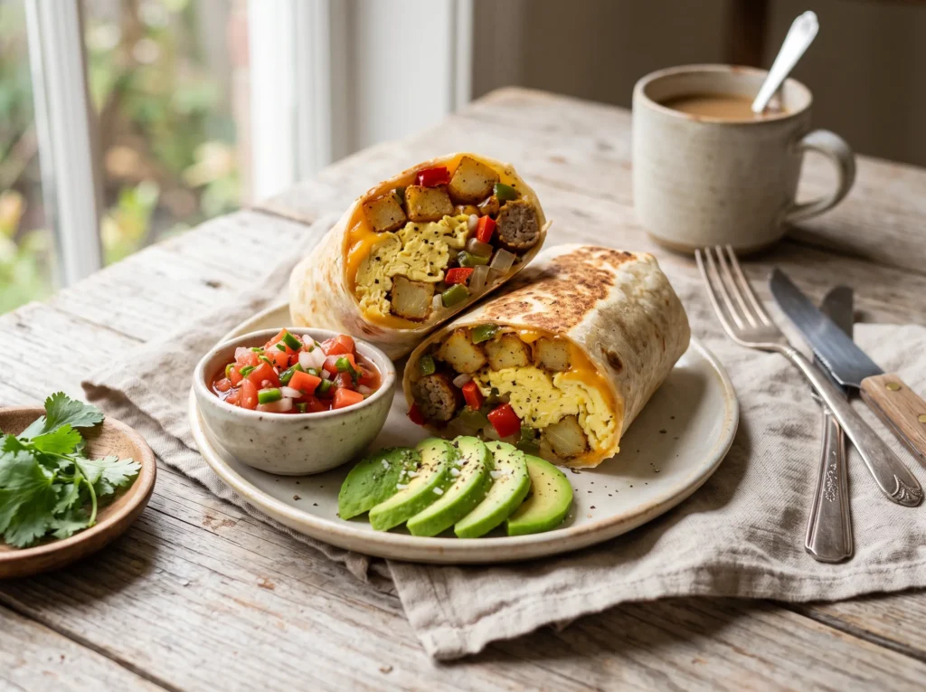 Breakfast Burrito Recipe 3 breakfast-burrito-with-salsa-and-avocado
