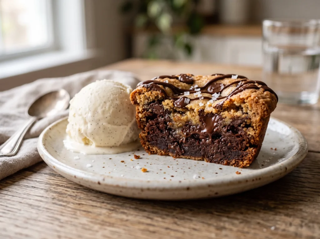 brown-butter-brookie-cups-with-ice-cream