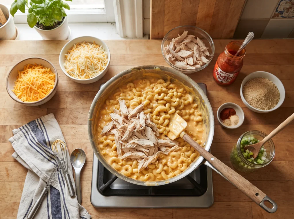  how-to-make-buffalo-chicken-mac-and-cheese