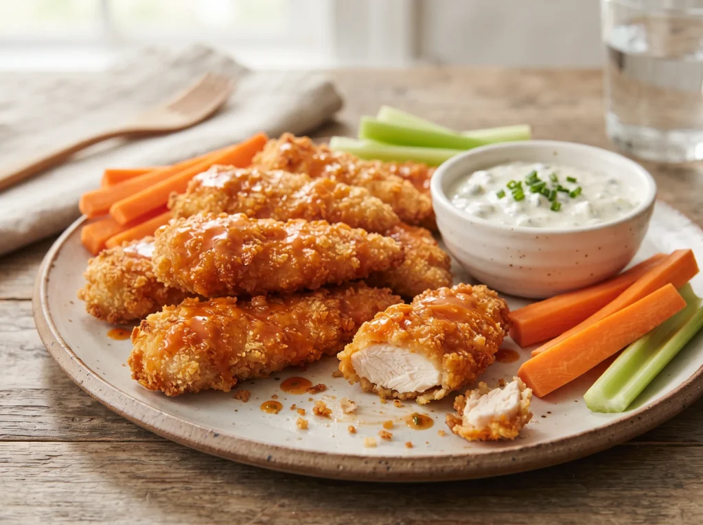 crispy-buffalo-chicken-tenders-serving