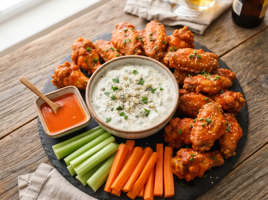 buffalo-chicken-wings-with-chunky-blue-cheese-dip