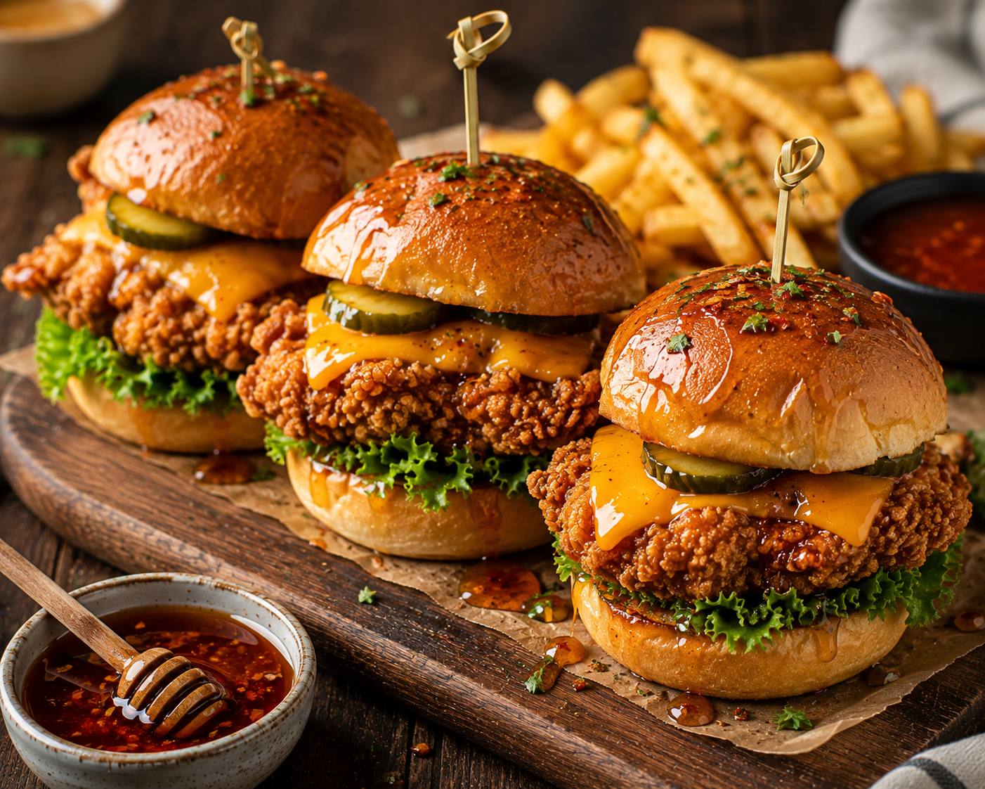 🍔 Hot Honey Chicken Slider Burgers Recipe – Sweet, Spicy & Crispy Mini Burgers 1 ChatGPT Image Aug 3 2026 06 39 28 PM