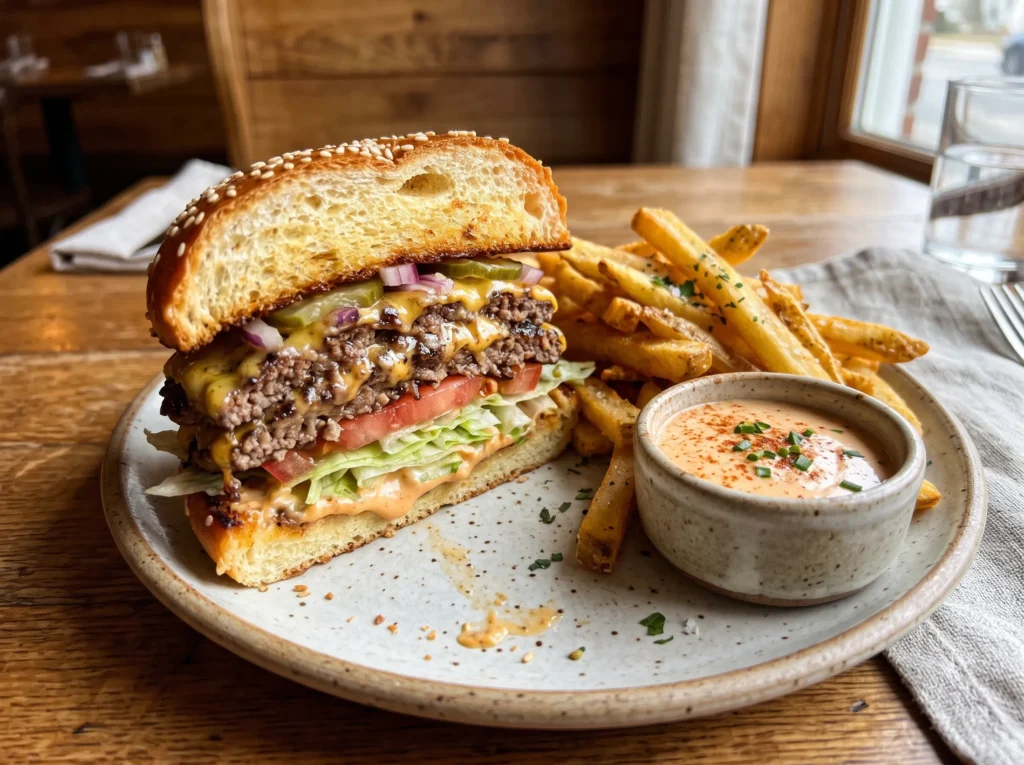 Ultimate Homemade Smash Cheeseburger with Secret Sauce 3 smash-cheeseburger-with-secret-sauce-and-fries