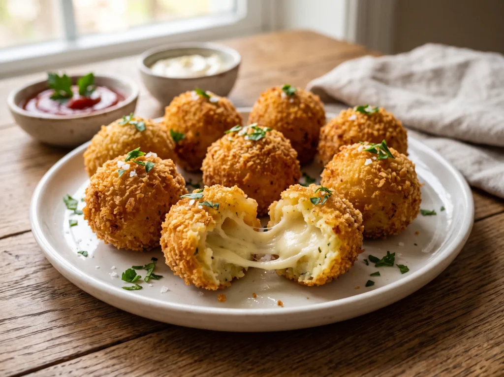 cheesy-potato-balls-with-dipping-sauce