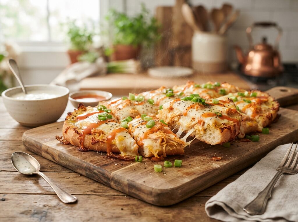 Cheesy buffalo chicken garlic bread 202608050052