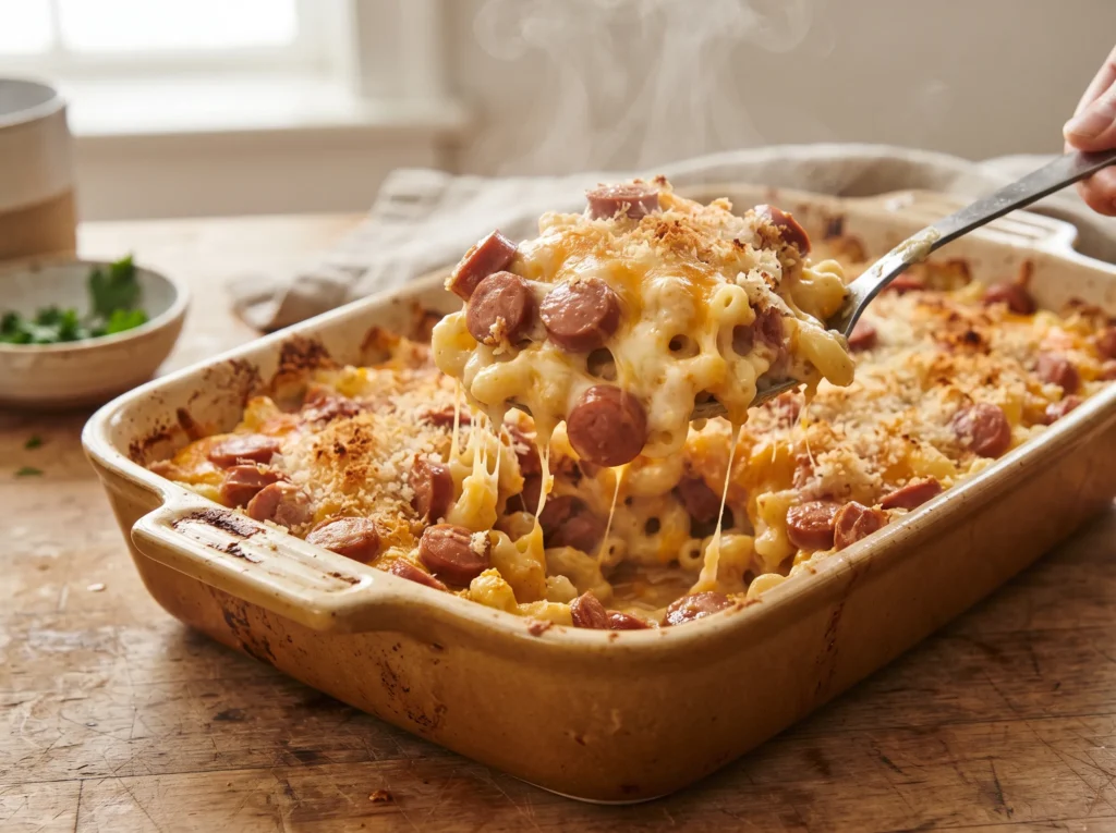 Cheesy Hot Dog Casserole 3 cheesy-hot-dog-casserole-serving