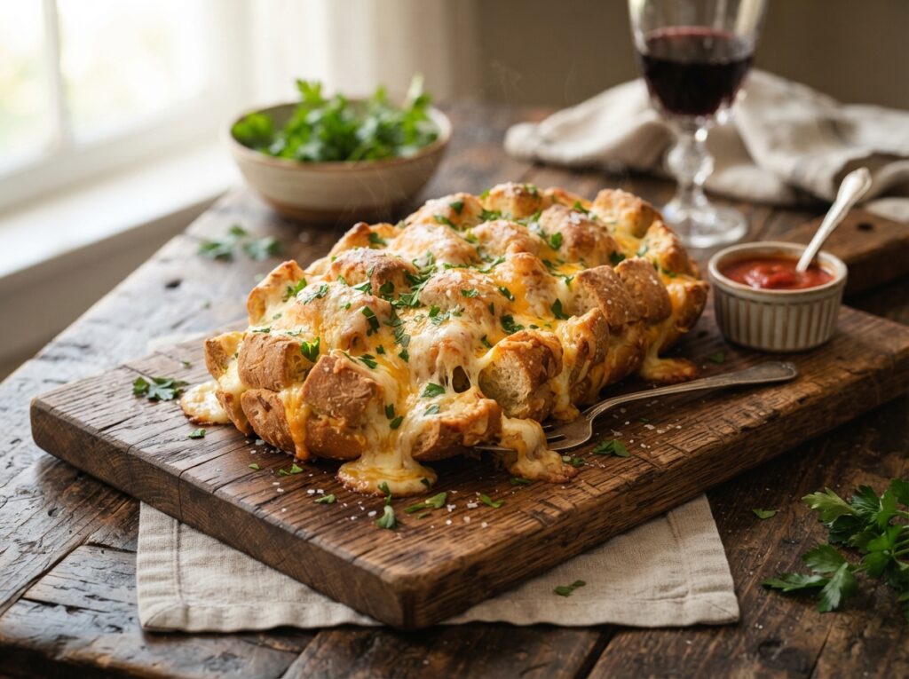 Cheesy Pull-Apart Bread Recipe for Ultimate Cheese Pulls 4 Cheesy pull apart bread served 202608050114