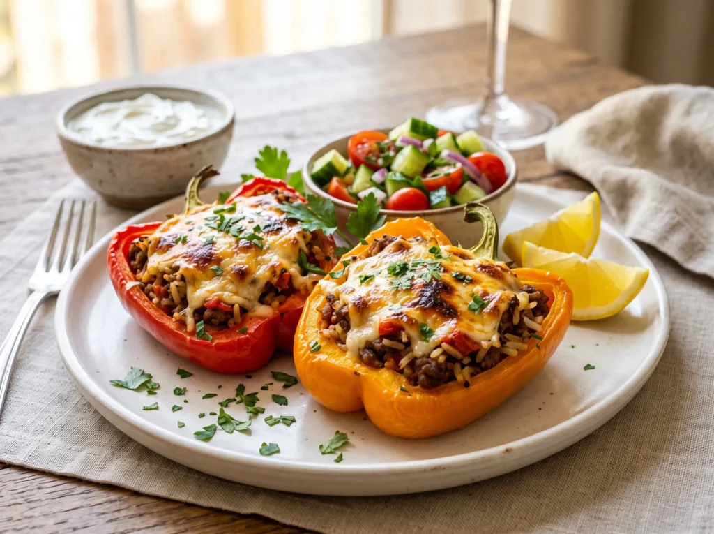 cheesy-stuffed-peppers-serving