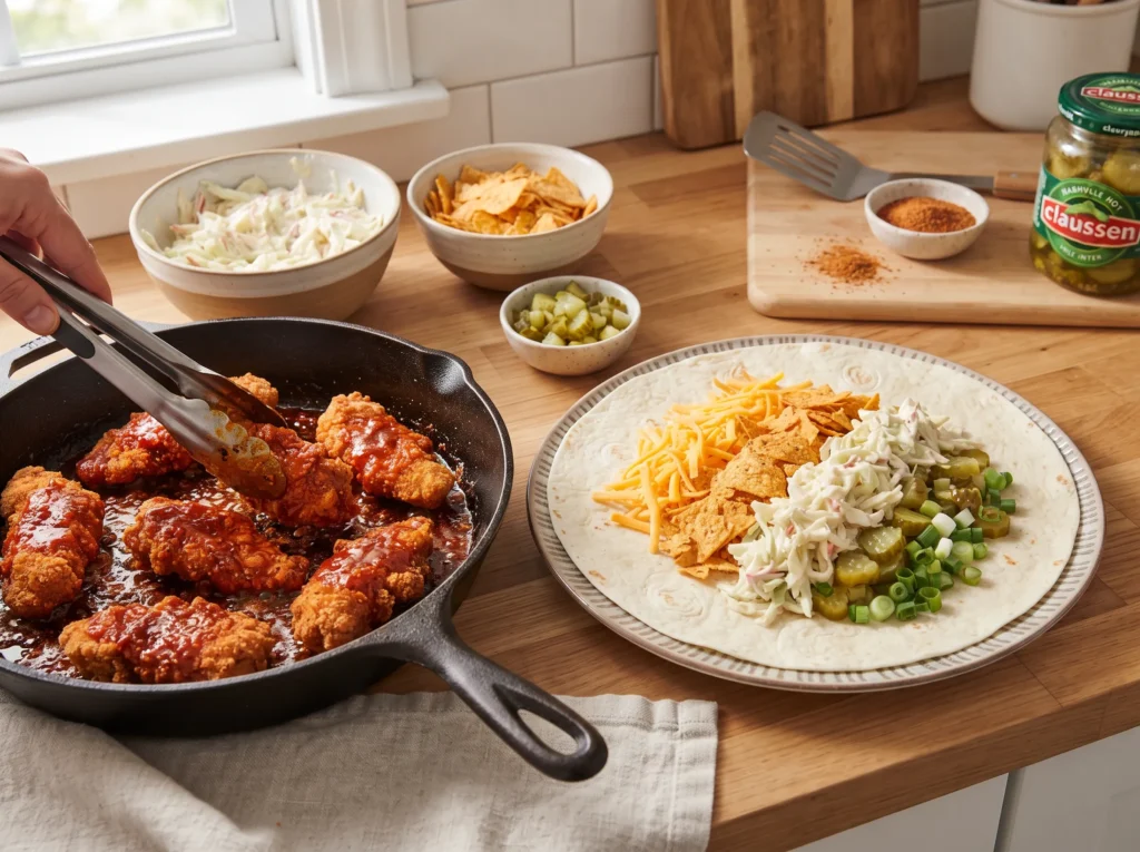 how-to-make-nashville-hot-crunch-burrito