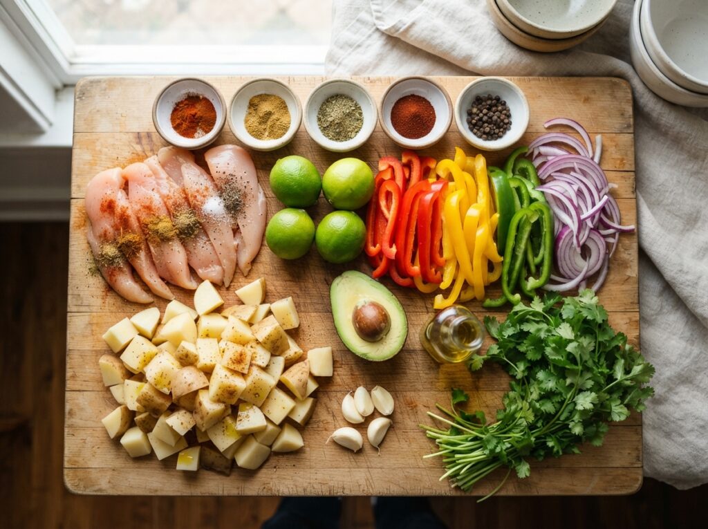 Easy Loaded Chicken Fajita Bowls with Crispy Potatoes 1 Chicken fajita bowls ingredients… 202608040038