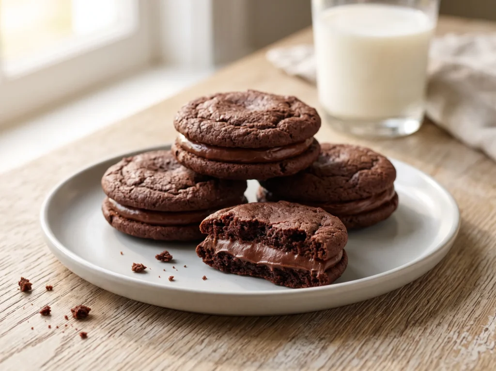 4-ingredient-choco-cookies-with-chocolate-filling