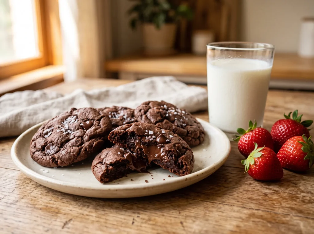 Healthy Fudgey Chocolate Cookies 3 healthy-fudgey-chocolate-cookies-serving