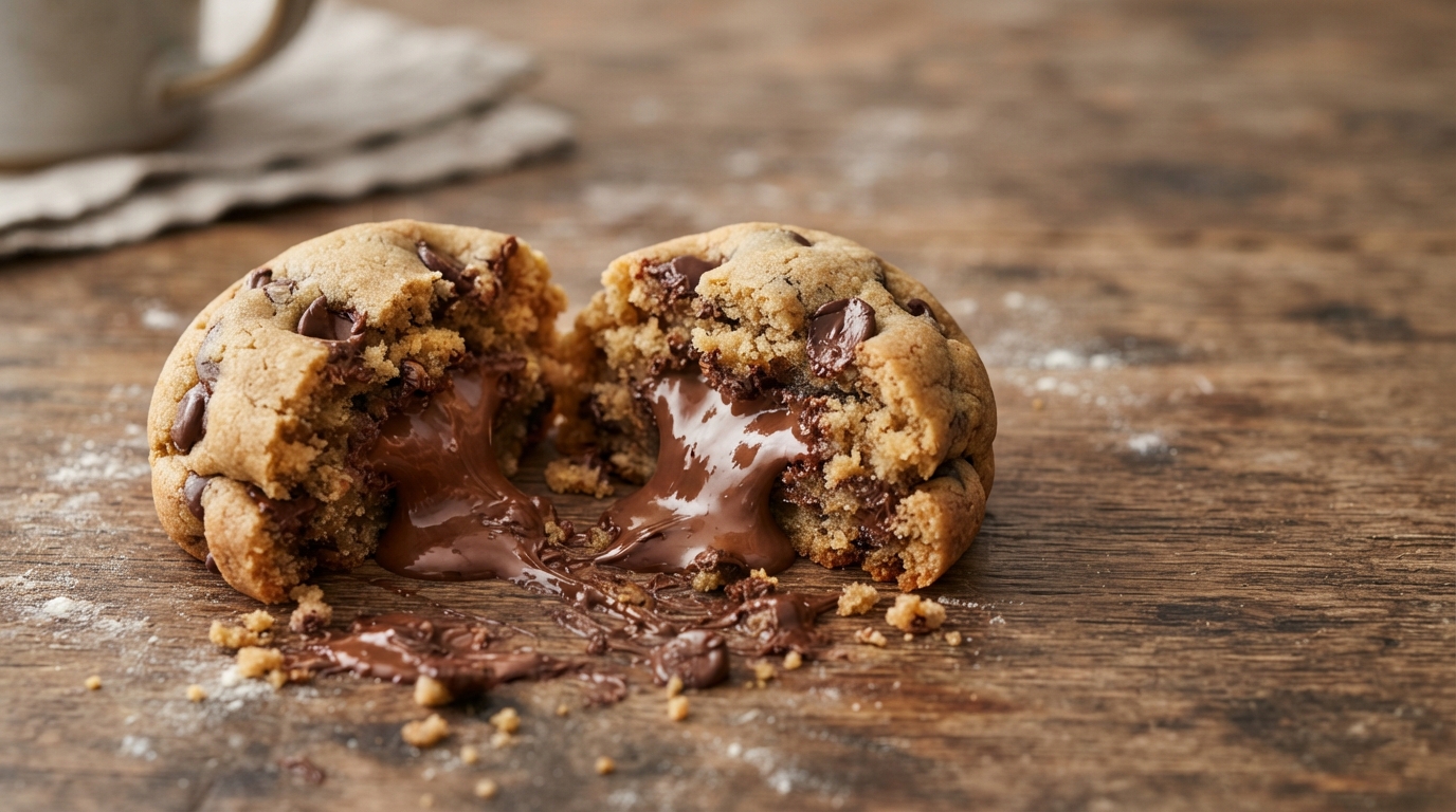 Cookie oozing Nutella chocolate … 202608050129