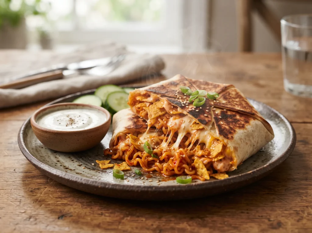 Cheesy Buldak Crunchwrap 3 cheesy-buldak-crunchwrap-with-creamy-dipping-sauce