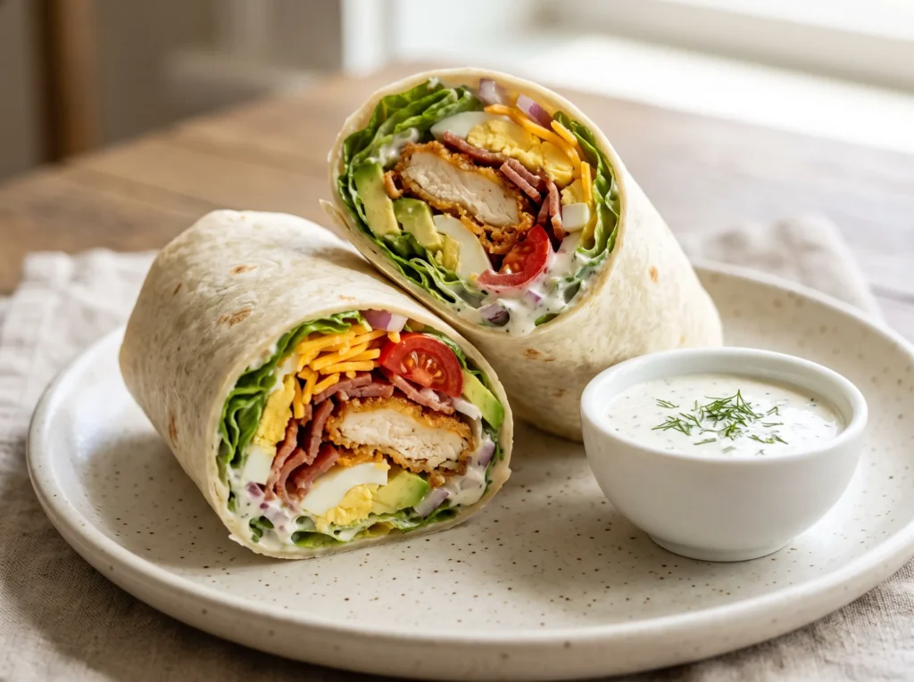 Crispy Chicken Cobb Wrap 3 crispy-chicken-cobb-wrap-with-creamy-dressing