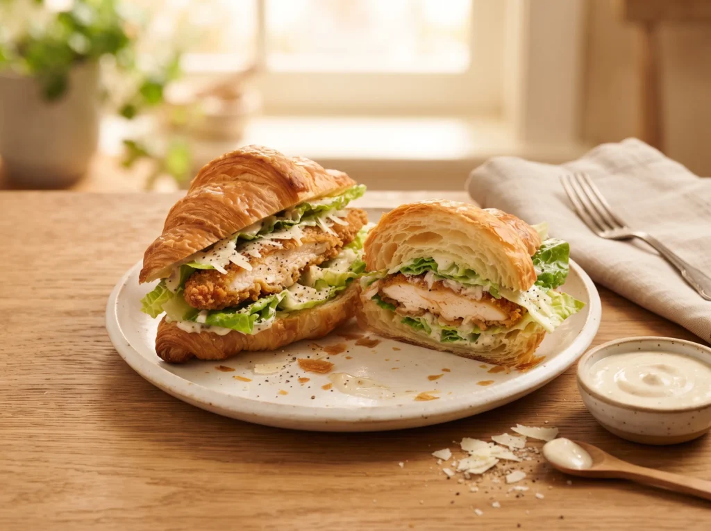 Crispy Chicken Caesar Croissant 3 crispy-chicken-caesar-croissant-serving