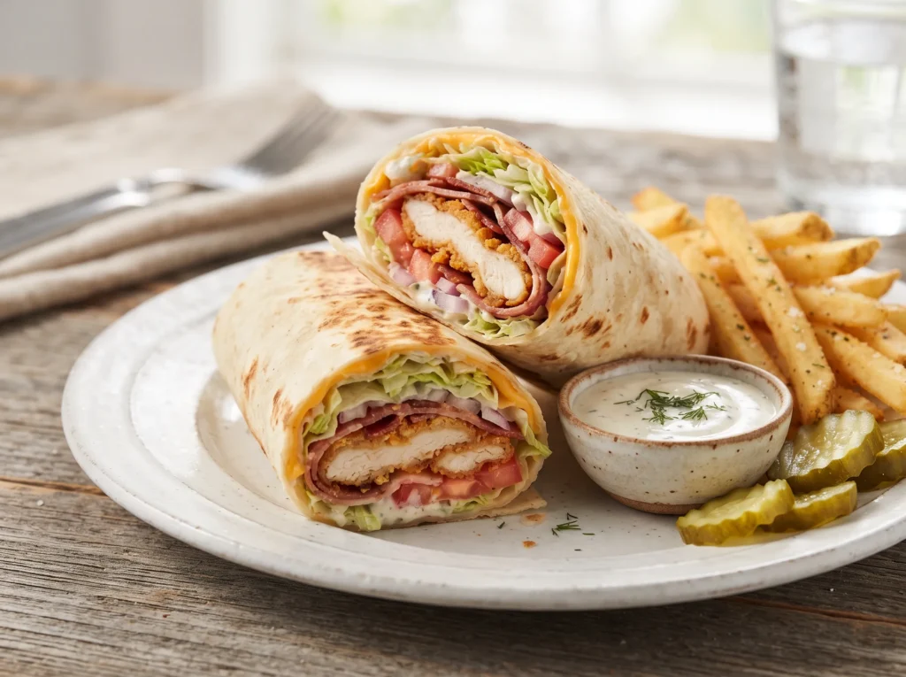 Crispy Chicken Bacon Ranch Wrap 3 crispy-chicken-bacon-ranch-wrap-with-ranch