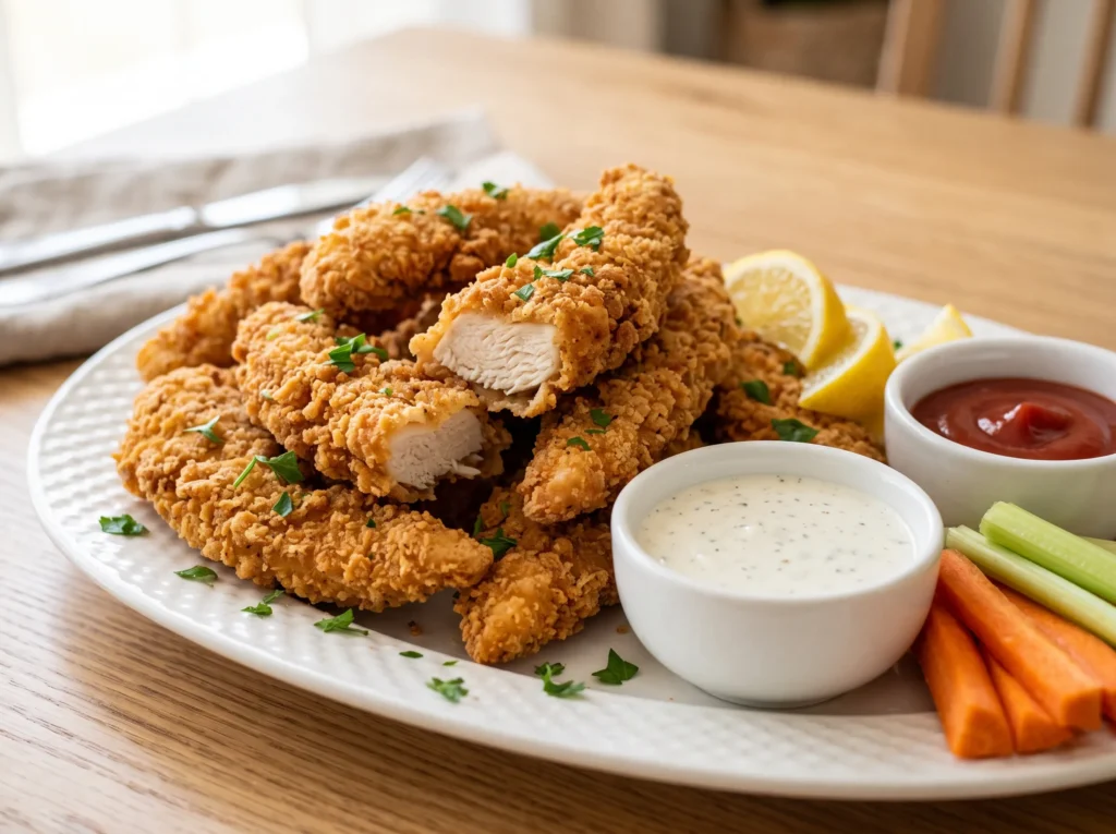 crispy-chicken-tenders-with-dipping-sauce