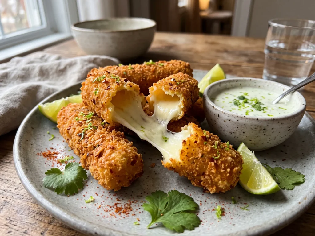 Crispy Chili-Lime Mozzarella Sticks 2 crispy-chili-lime-mozzarella-sticks-with-dipping-sauce