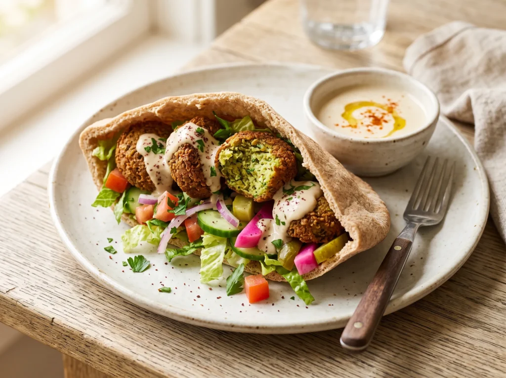 homemade-crispy-falafel-with-tahini-sauce