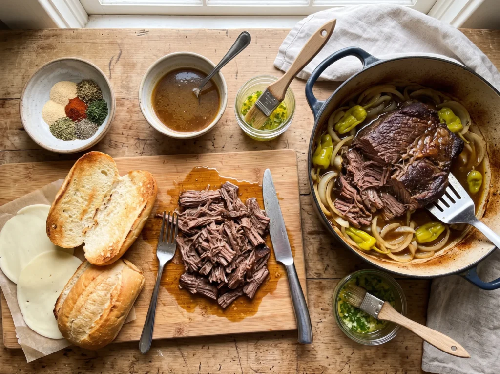 Mississippi Pot Roast Sandwich with Au Jus Dipping Sauce 2 how-to-make-mississippi-pot-roast-sandwich