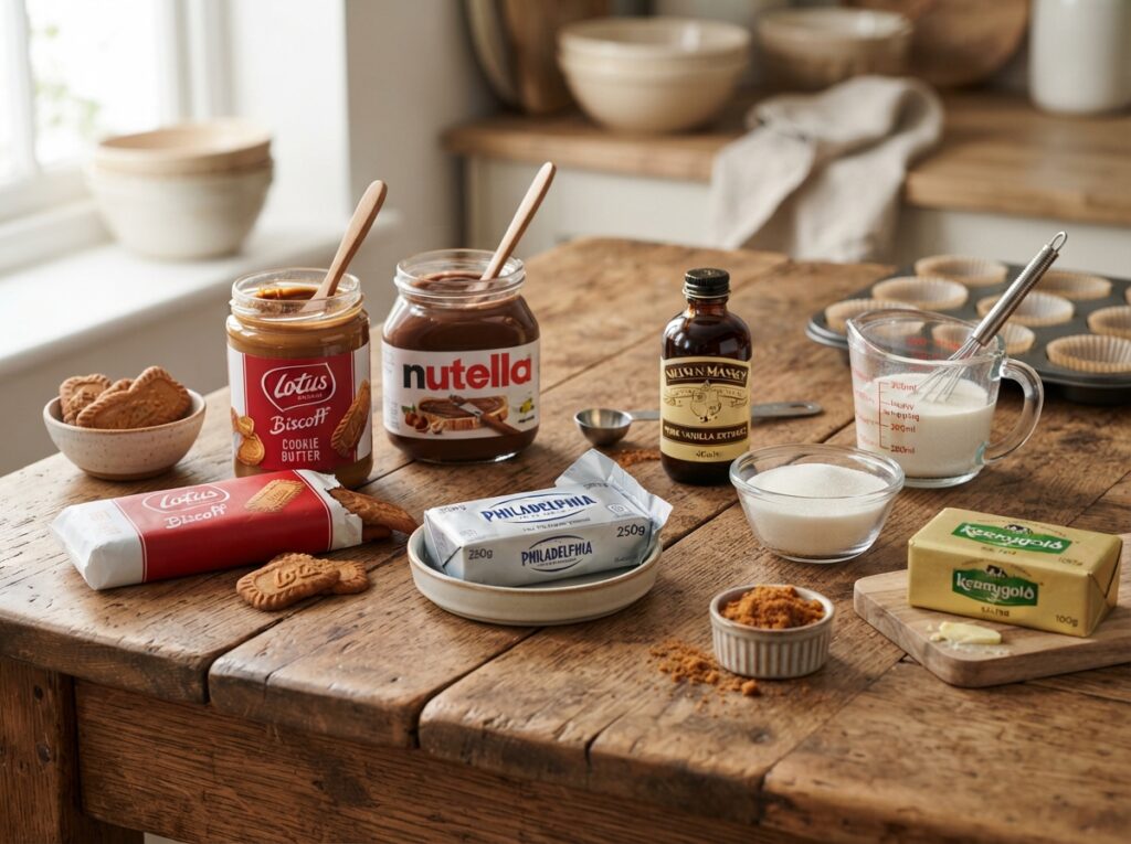 Easy No-Bake Mini Cheesecakes with Biscoff & Nutella 2 Fresh ingredients for mini chees… 202608050143