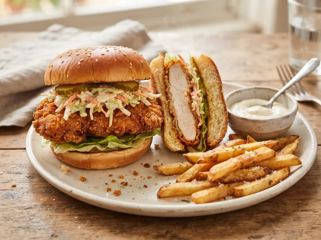 Crispy Fried Chicken Burger with Creamy Slaw 3 crispy-fried-chicken-burger-with-creamy-slaw