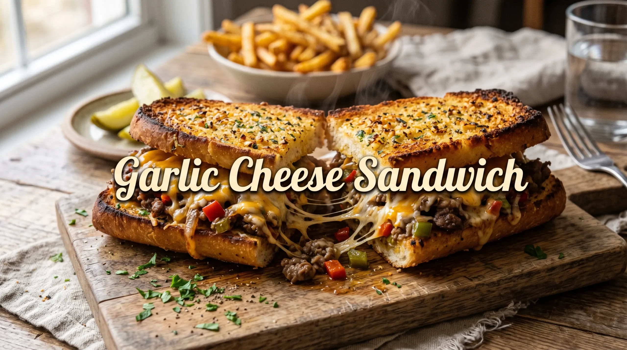 garlic-bread-chopped-cheese-sandwich-recipe