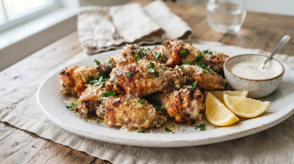 Garlic Parmesan Wings 3 garlic-parmesan-wings-with-dipping-sauce