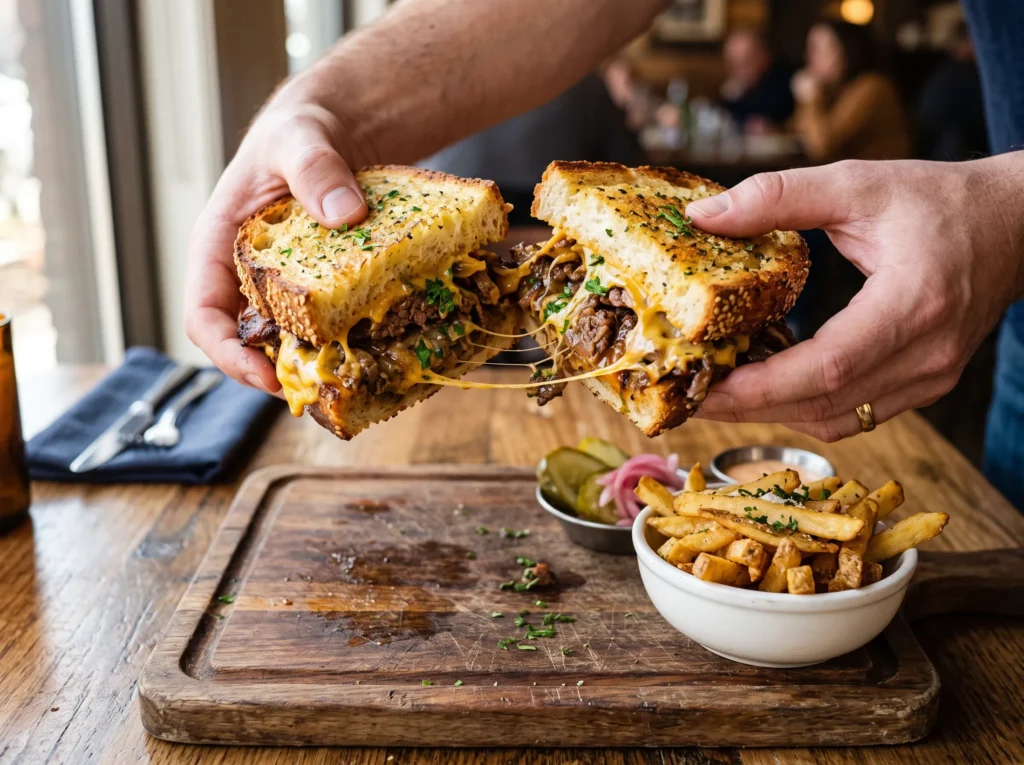 Garlic Bread Chopped Cheese Sandwich 3 garlic-bread-chopped-cheese-sandwich-with-melted-cheese