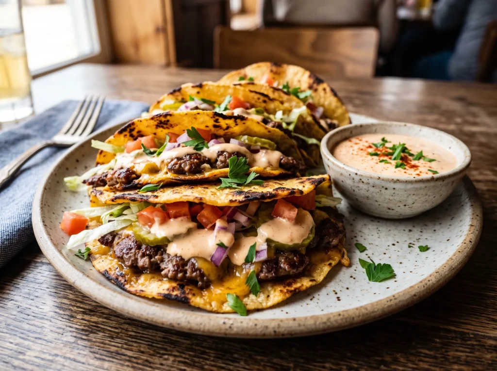  garlic-butter-smash-tacos-with-sauce