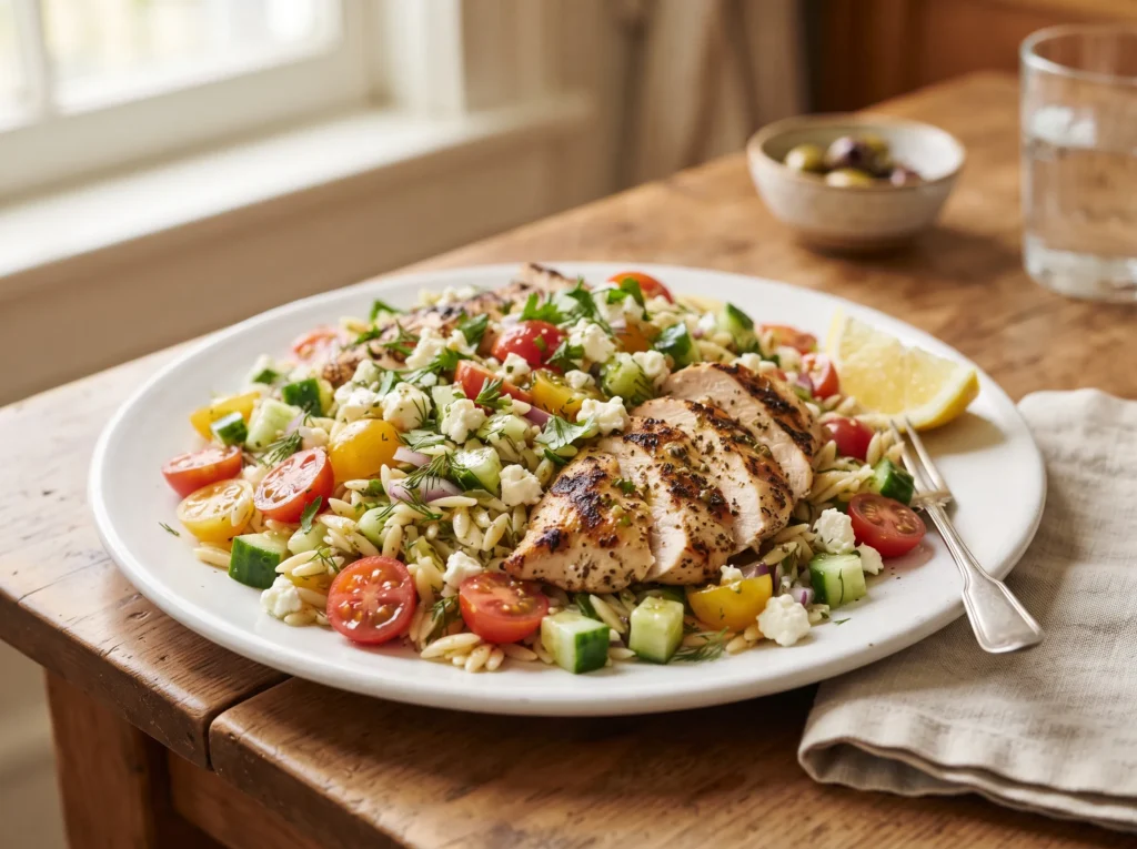 Grilled Chicken Orzo Salad 3 grilled-chicken-orzo-salad-with-lemon-dressing
