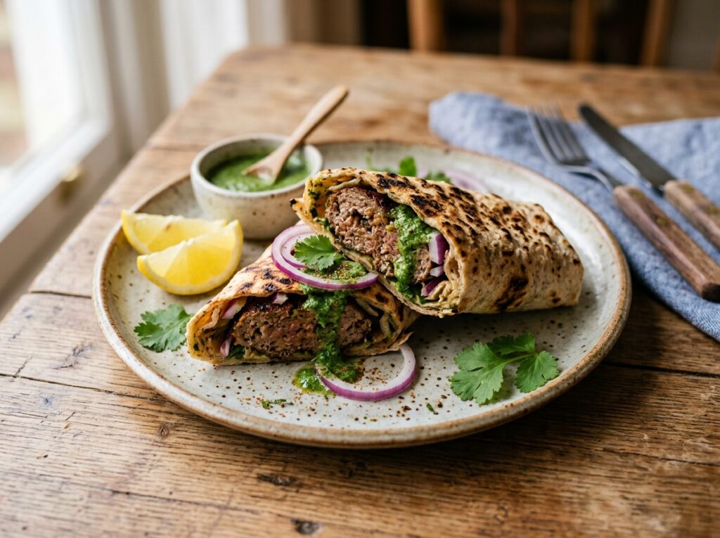 Grilled seekh kebab wrap plated 202608041840 1