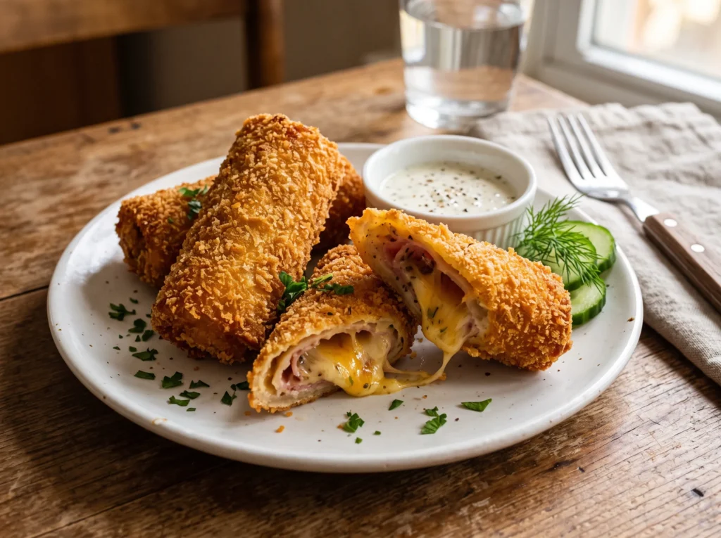 ham-cheese-rolls-with-creamy-dipping-sauce