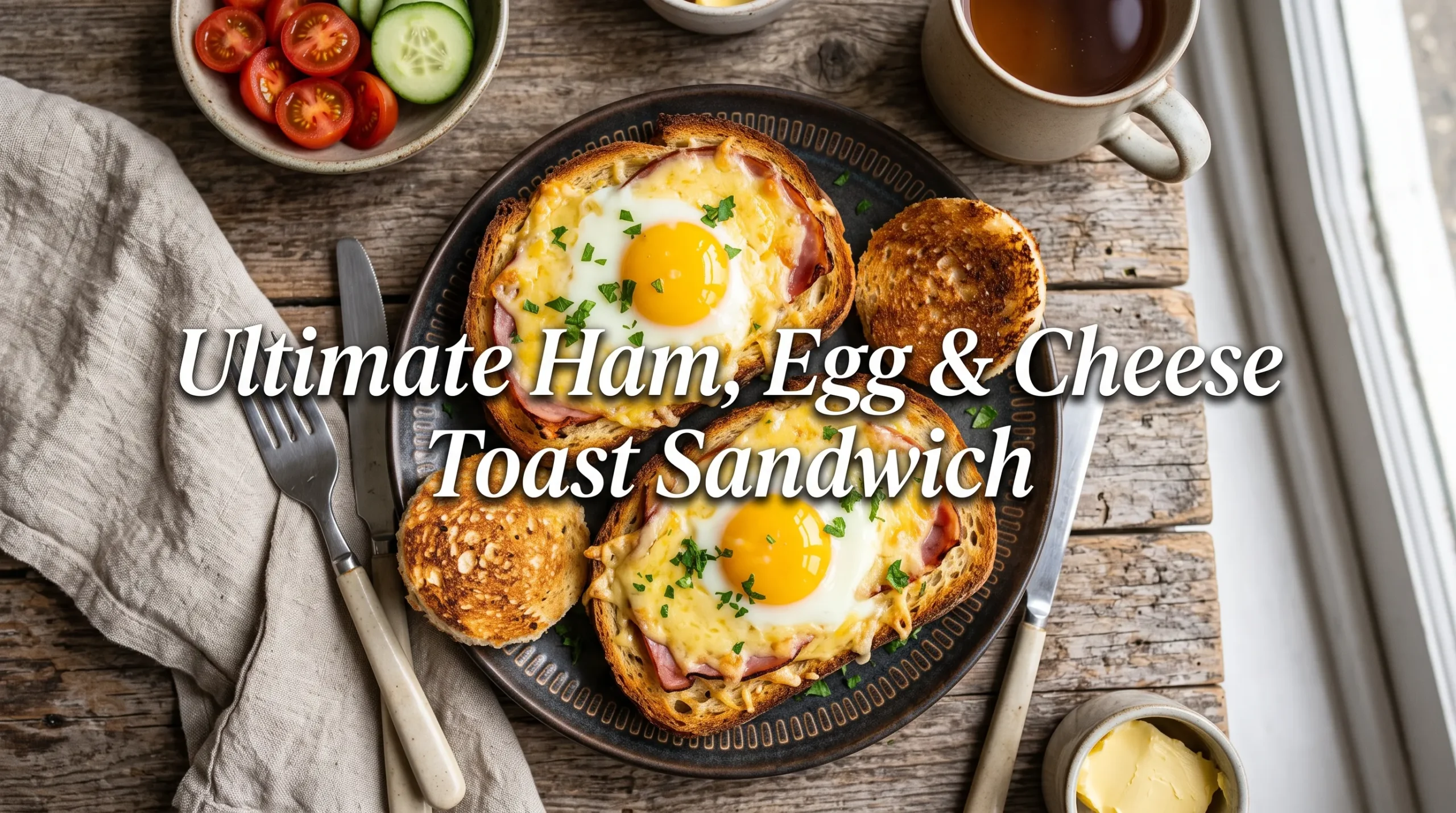 one-pan-egg-in-a-hole-ham-cheese-toast