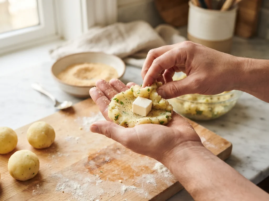 how-to-shape-cheesy-potato-balls